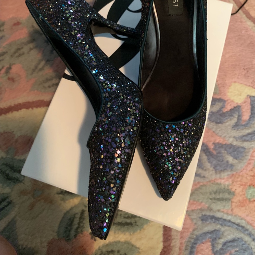 Black sparkly heels